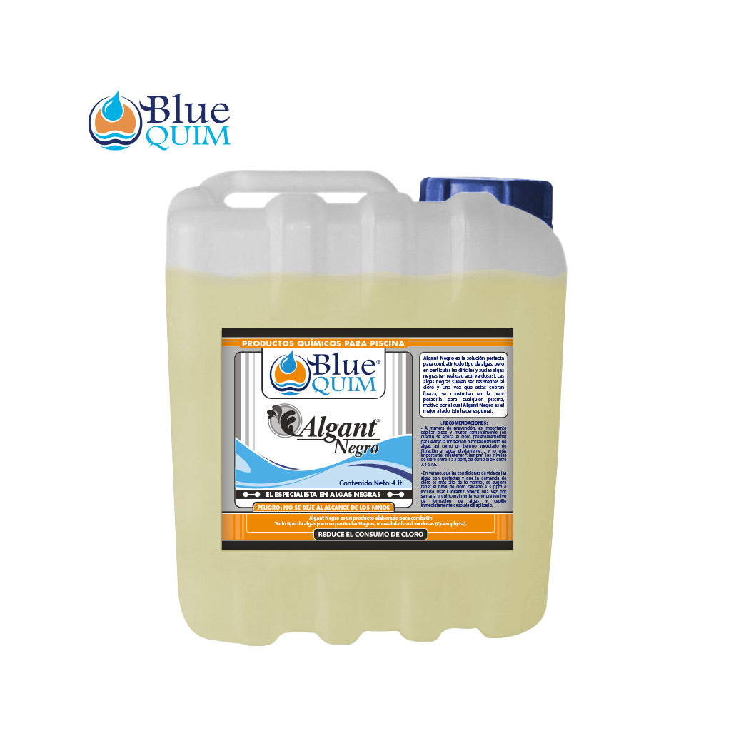 Especialista en Algas Negras – Algant Negro, envases de  1, 4, 10, 20  y 50 Lt., marca BlueQuim